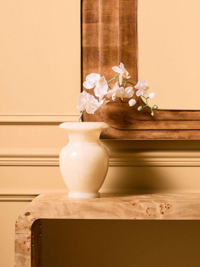 Mota Burl Wood Design Curved Console Table Orsina