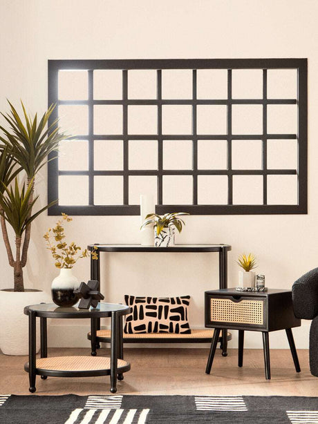 Stylish Orsina Console Table in a modern living room setting with plants and decorative items