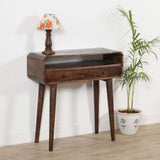Verty Furniture Console Table with Two Drawers and a Stylish Lamp on Top