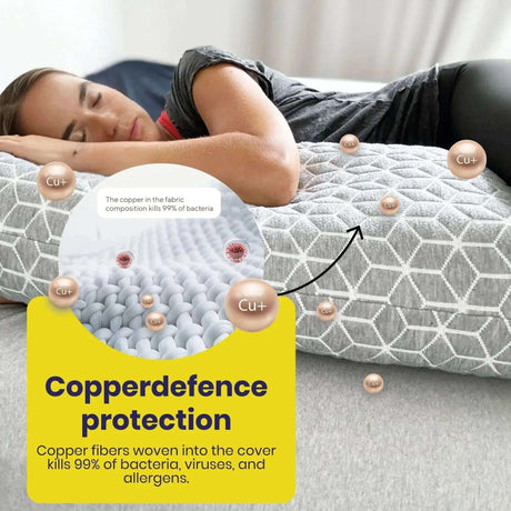 Brightr Sleep Body Pillow with Copperdefence protection for effective bacteria and allergen resistance