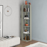 Decortie Corner Bookcase in a stylish design with shelves for decorative items and books