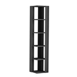 Decortie Corner Bookcase in sleek black finish with five spacious shelves for optimal storage