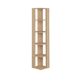 Stylish Decortie corner bookcase with six shelves for efficient storage in small spaces
