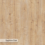 Saphire Oak finish for Decortie Corner Bookcase, stylish and modern design for any room