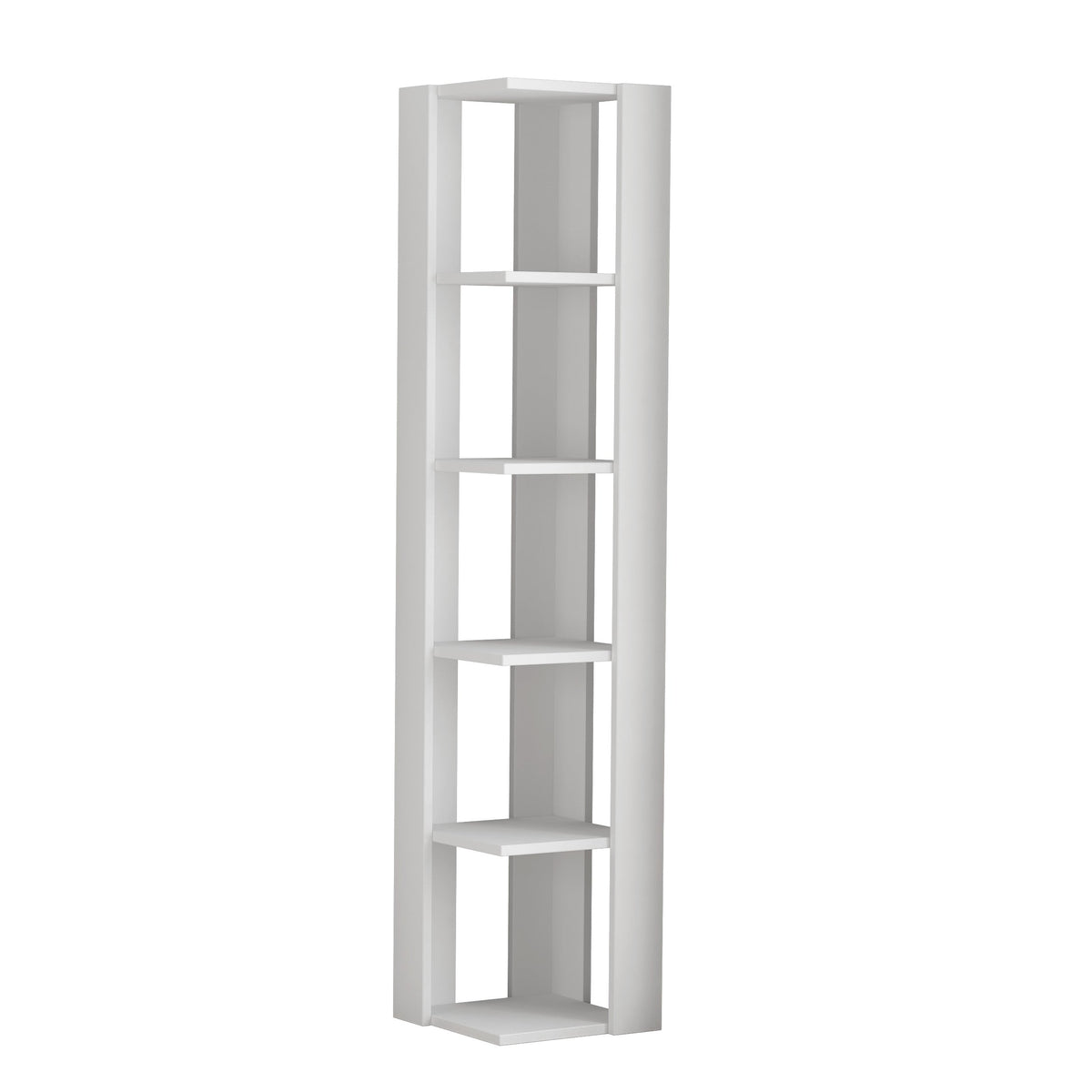 Decortie Corner Bookcase with five open shelving units for efficient space utilisation