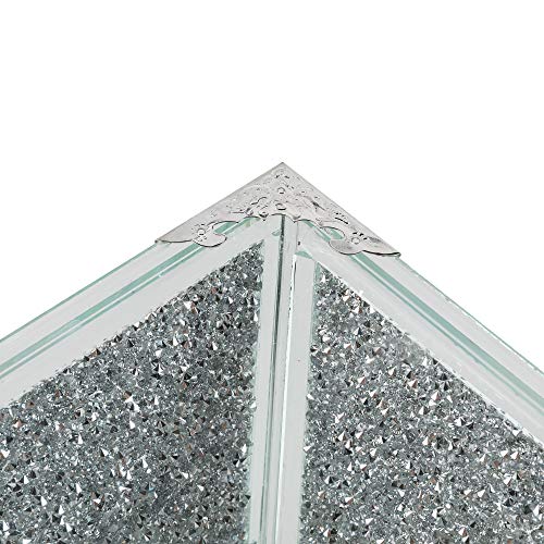 Elegant glass Fruit Bowl with silver glitter finish for stylish home decor