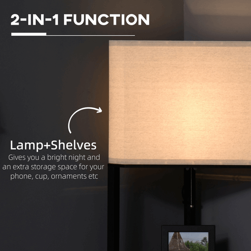 Corner Floor Lamp with Shelves, Modern Standing Lamps for Living Room Bedroom Unbranded