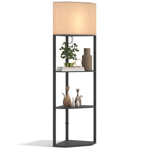 Corner Floor Lamp with Shelves, Modern Standing Lamps for Living Room Bedroom Unbranded