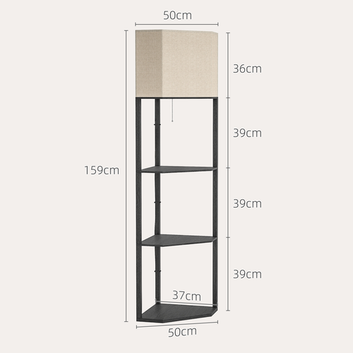 Corner Floor Lamp with Shelves, Modern Standing Lamps for Living Room Bedroom Unbranded
