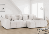 Stylish Corner Sofa in Light Fabric with Plush Cushions for Modern Living Rooms