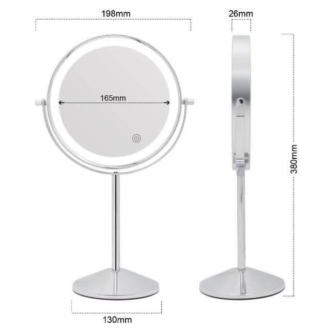 Hollywood Mirrors Cosmetic Mirror with Adjustable Stand and LED Lighting for Perfect Selfie Ready Looks
