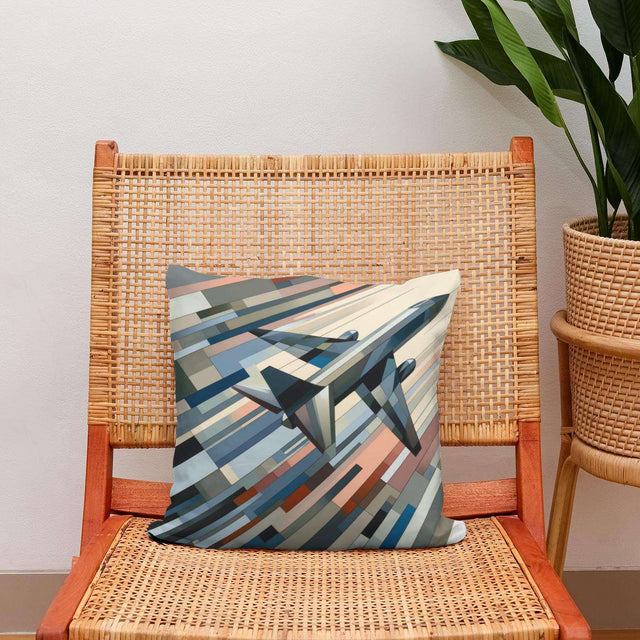 Decorative Cotton Cushion with an abstract geometric design for modern home decor