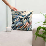 Stylish Cotton Cushion from HOME ART HAVEN featuring an abstract design in earthy tones