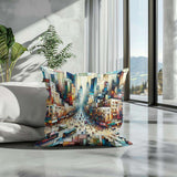 HOME ART HAVEN Cotton Cushion with a Colourful Geometric Design for Modern Home Decor