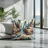 HOME ART HAVEN Cotton Cushion with a Colourful Geometric Design for Modern Home Decor
