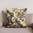 Stylish Cotton Cushion featuring a colourful abstract design of a musician with musical notes