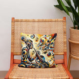 Colourful Cotton Cushion featuring a musical design, ideal for home decor enthusiasts