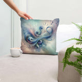 Artistic Cotton Cushion with Swirling Designs and Music Notes for Stylish Home Decor