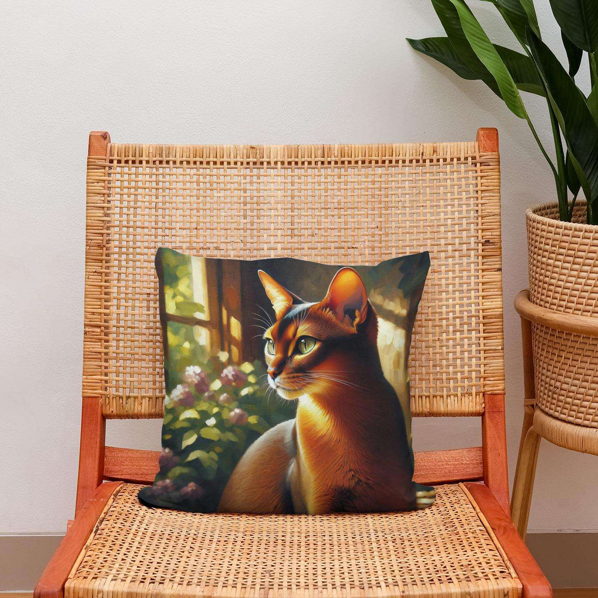 HOME ART HAVEN Cotton Cushion featuring a cat design, perfect for home decor and comfort