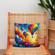 Colourful Cotton Cushion featuring vibrant hot air balloon design, perfect for home decor