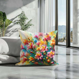 Colourful Cotton Cushion with Floral Design, Perfect for Home Decor and Comfort