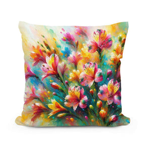 Vibrant Cotton Cushion with Colourful Floral Design from HOME ART HAVEN for Home Decor