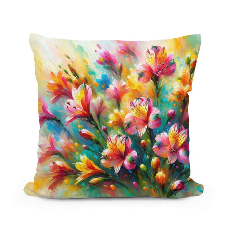 Vibrant Cotton Cushion with Colourful Floral Design from HOME ART HAVEN for Home Decor