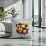 Vibrant Cotton Cushion featuring a colourful fruit design, perfect for home decor from HOME ART HAVEN