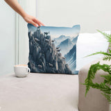 Cotton Cushion featuring a scenic mountain landscape with animals for stylish home decor