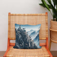 HOME ART HAVEN Cotton Cushion featuring a mountain landscape with goats in a serene design