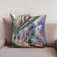 Colourful Cotton Cushion featuring Street Art Design, perfect for modern home decor
