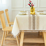 Elegant Embroidered Cotton Linen Tablecloth for Home & Party Decor N/A