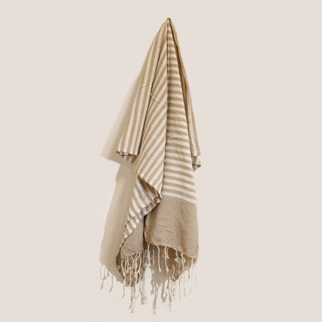 Cotton Pario Throw - 100x180 cm - Warm Sand Shades 4 Seasons