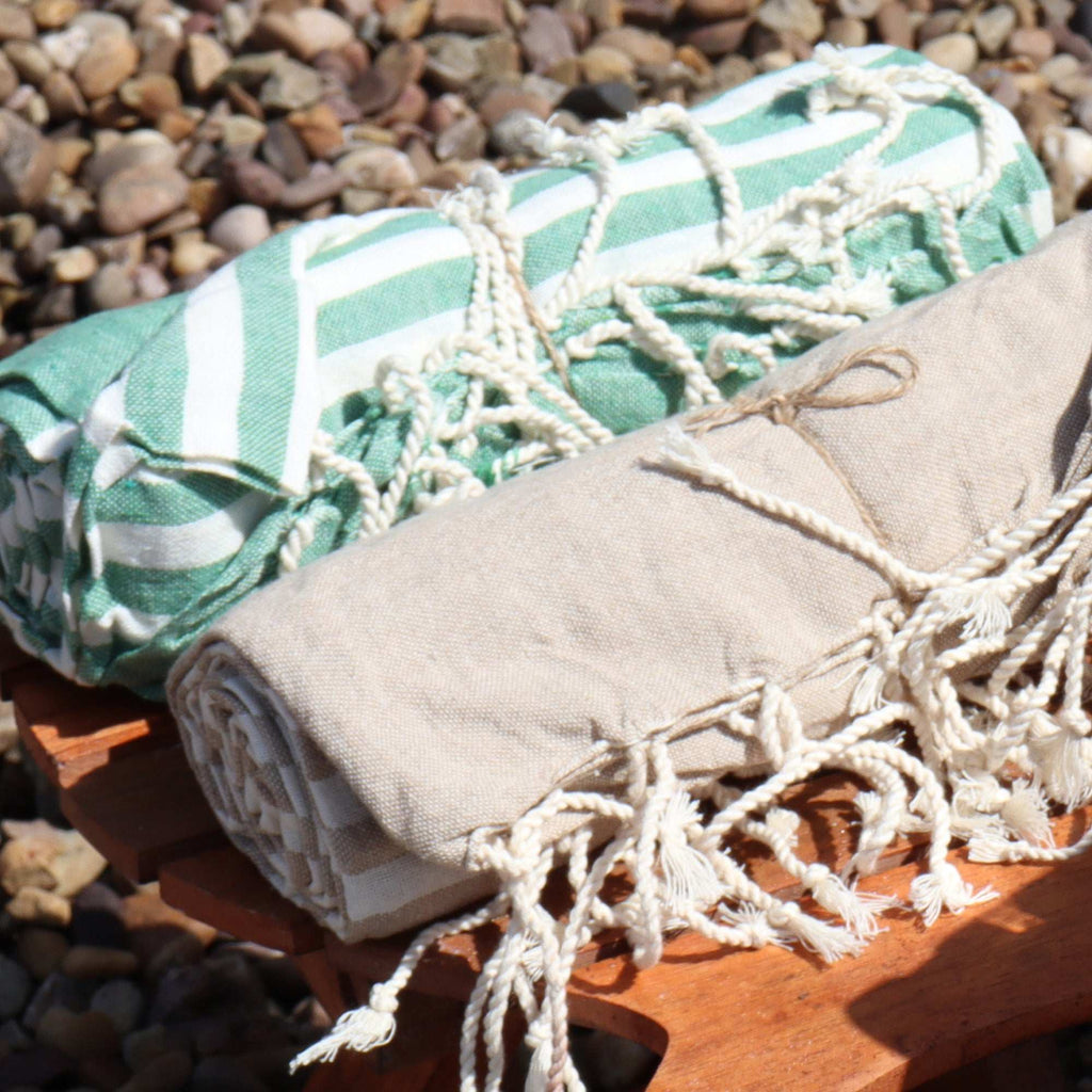 Cotton Pario Throw - 100x180 cm - Warm Sand Shades 4 Seasons