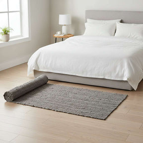 Medium Indian Handloom Cotton Rug - Charcoal AW Dropship UK