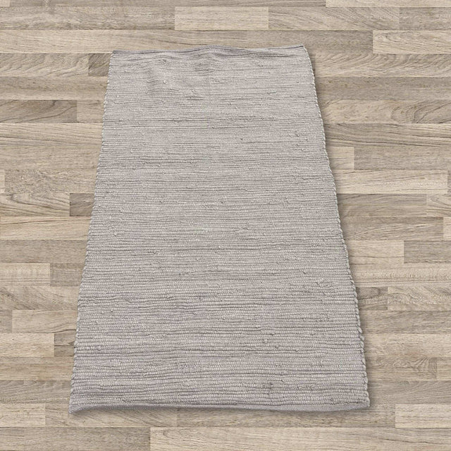 Small Indian Handloom Cotton Rug - Grey AW Dropship UK