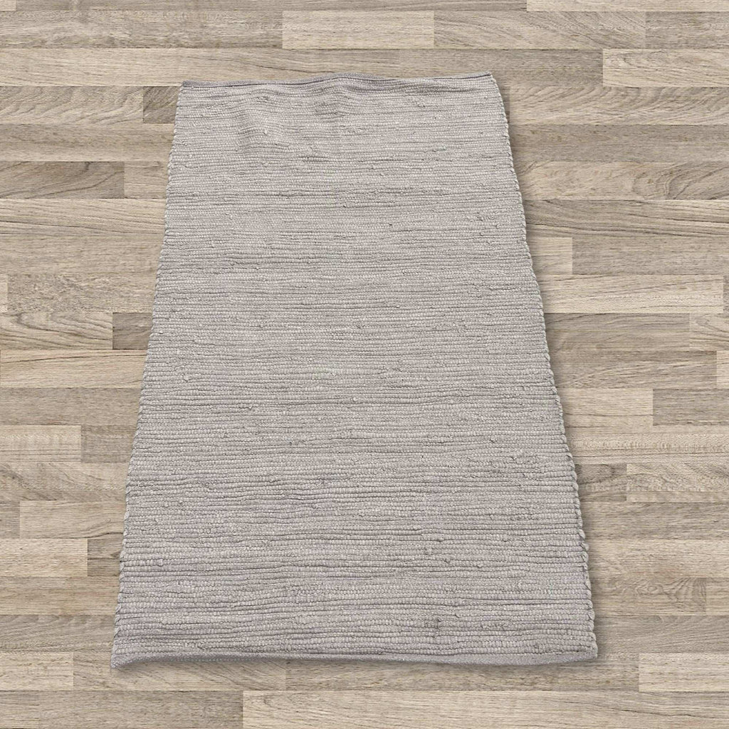 Small Indian Handloom Cotton Rug - Grey AW Dropship UK