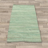 Small Indian Handloom Cotton Rug - Aqua AW Dropship UK