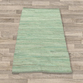 Small Indian Handloom Cotton Rug - Aqua AW Dropship UK