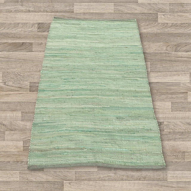 Small Indian Handloom Cotton Rug - Aqua AW Dropship UK