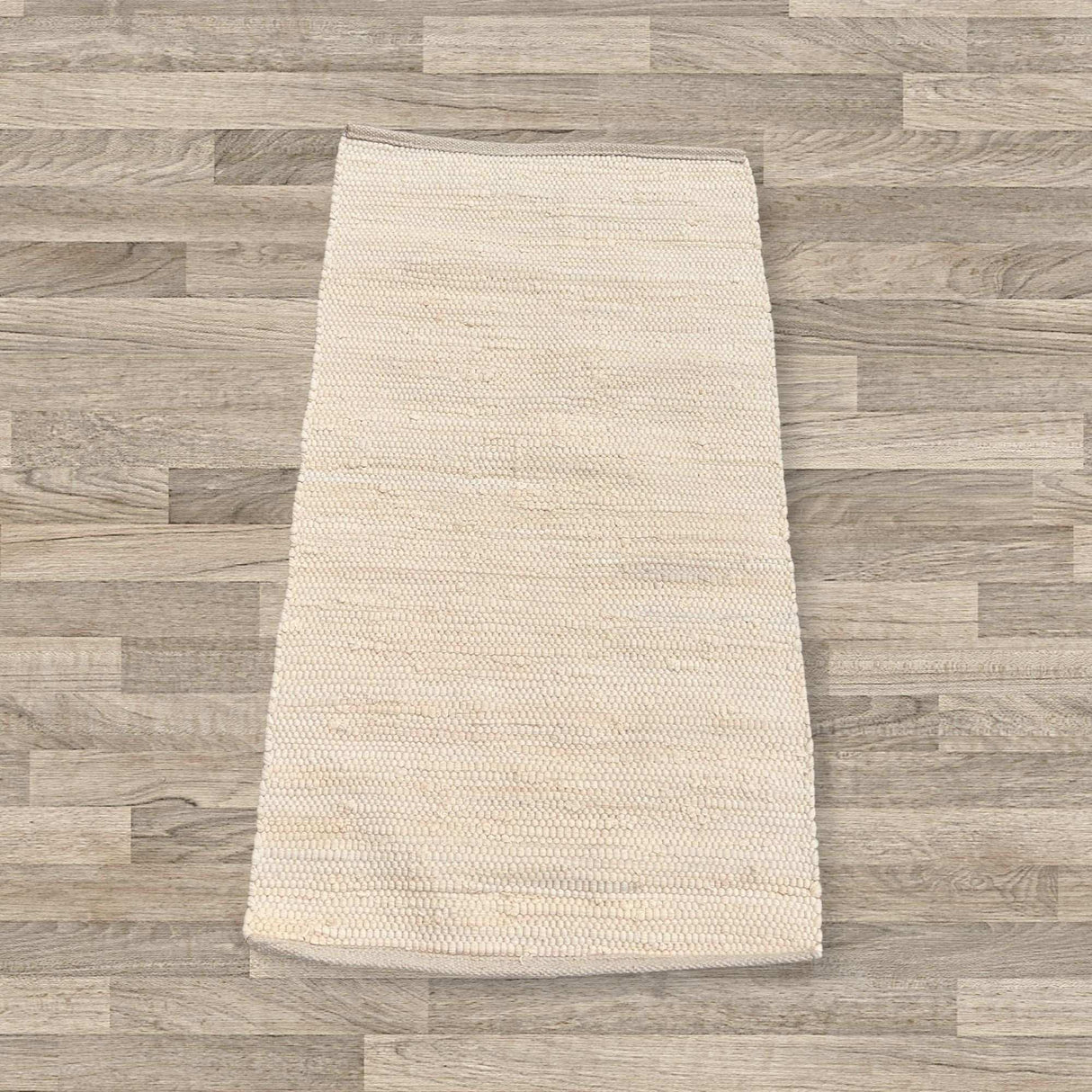 Small Indian Handloom Cotton Rug - Cream AW Dropship UK