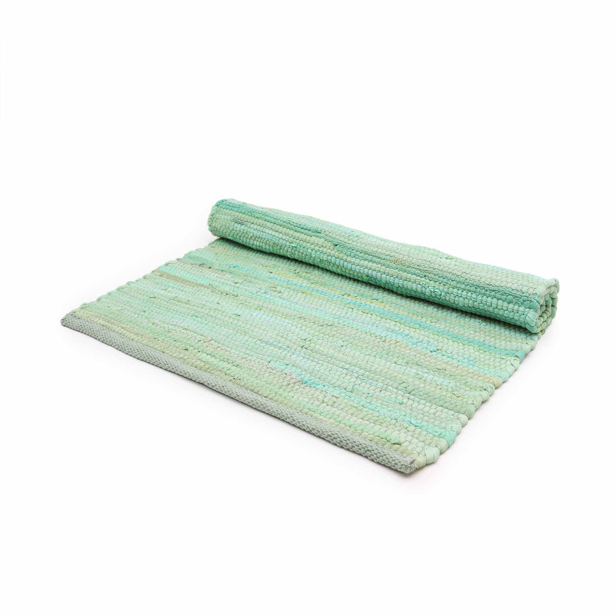 Small Indian Handloom Cotton Rug - Aqua AW Dropship UK