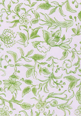 Casa by Josephine Jenno Cotton Tablecloth featuring a botanical green floral design on a white background