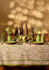 Casa by Josephine Jenno Cotton Tablecloth with Floral Pattern and Green Accents for Elegant Dining
