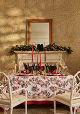Festive Casa by Josephine Jenno Cotton Tablecloth adorned with floral patterns for holiday dining
