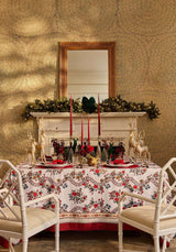 Festive Casa by Josephine Jenno Cotton Tablecloth adorned with floral patterns for holiday dining