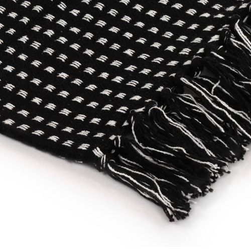 vidaXL Cotton Throw Herringbone 125x150 cm Grey vidaXL