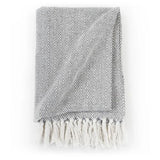 vidaXL Cotton Throw Herringbone 125x150 cm Grey vidaXL