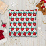 Christmas Couch Cushion - Holly Design on White Background Shades 4 Seasons