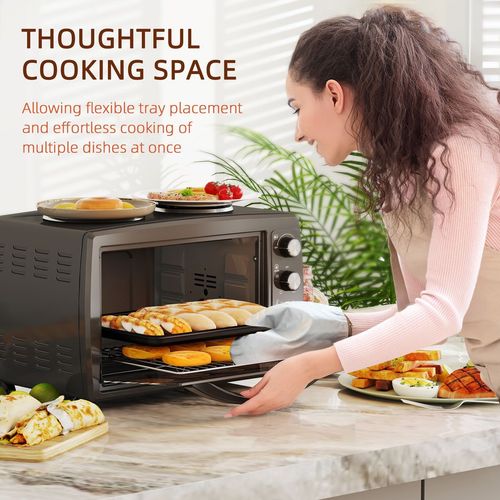 HOMCOM 36L Countertop Toaster Oven with 2 Hot Plates, Grill, Roast, Bake HOMCOM